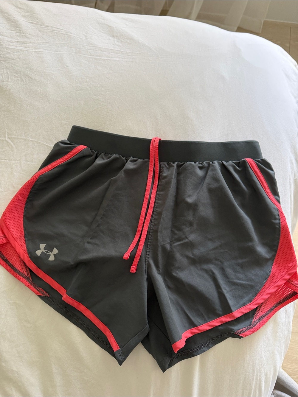Under Armour Women's Black Athletic Shorts with Pink Accents